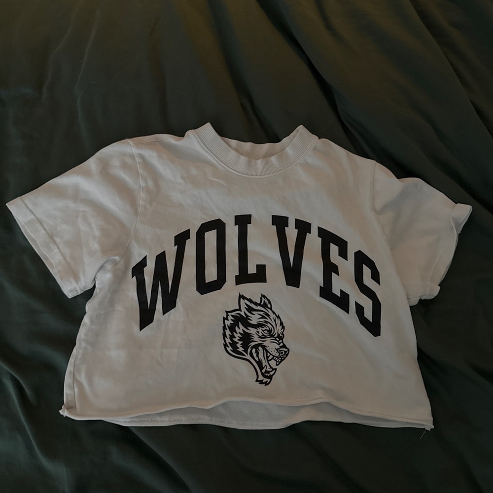 Darc Sport Wolves Graphic Crop Top - White
